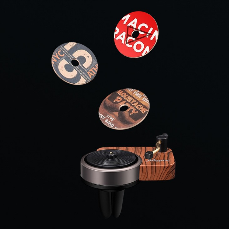 Mini Record Player Essential Oil Diffuser Air Diffuser Mini Record Player Air Freshener Vinyl Record Player Car Freshener