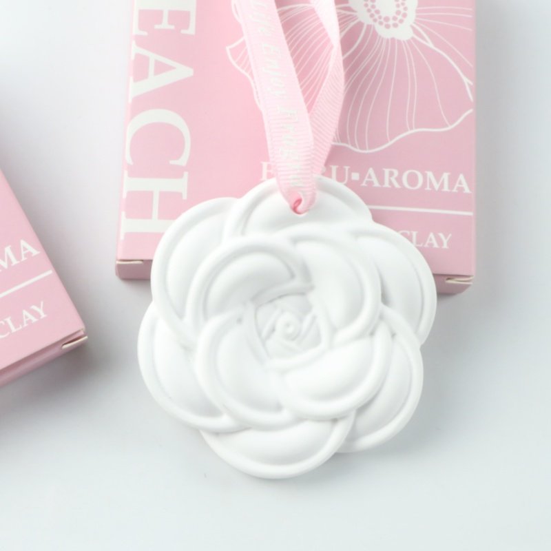 FinRu Stocked Hanging Car Wardrobe Air Freshener Scented Ceramic Camellia Flower Porcelain Essential Oil Fragrance Diffuser
