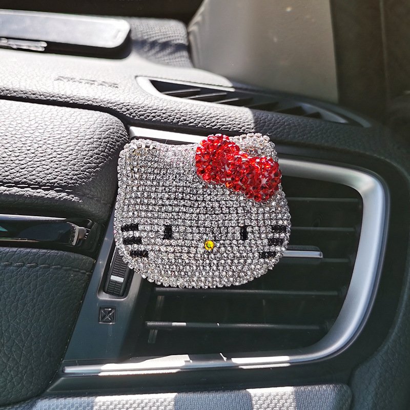 Luxury Car Air Freshener Diamond Mounted Air Conditioner Outlet Fragrant Cat Head Paper Material Liquid Box Interior Decoration