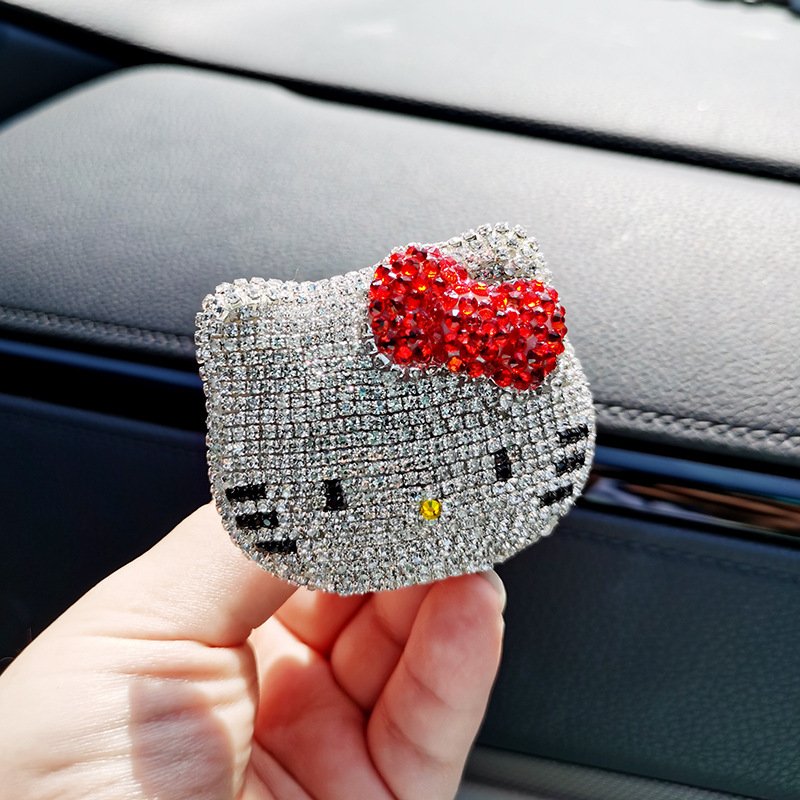 Luxury Car Air Freshener Diamond Mounted Air Conditioner Outlet Fragrant Cat Head Paper Material Liquid Box Interior Decoration