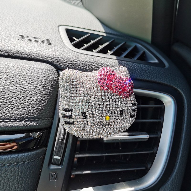 Luxury Car Air Freshener Diamond Mounted Air Conditioner Outlet Fragrant Cat Head Paper Material Liquid Box Interior Decoration