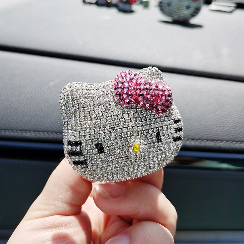Luxury Car Air Freshener Diamond Mounted Air Conditioner Outlet Fragrant Cat Head Paper Material Liquid Box Interior Decoration