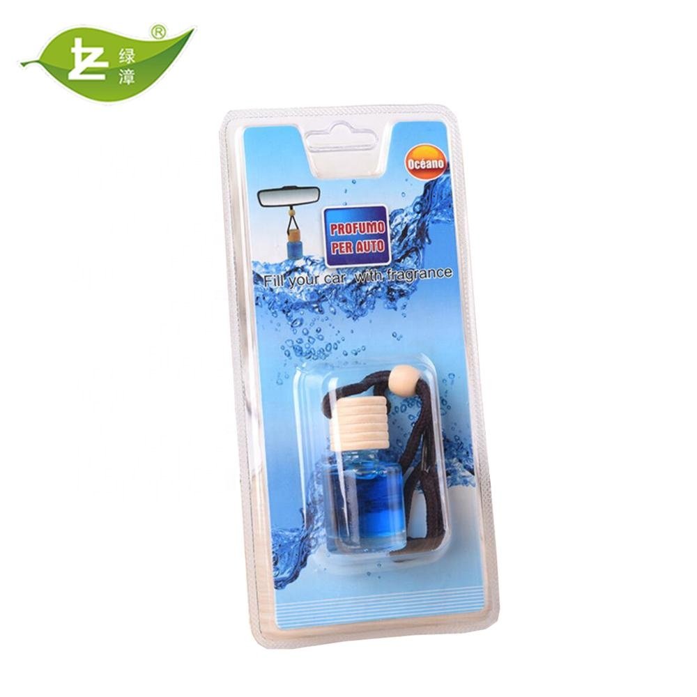 Factory direct car smell Custom logo glass bottle hanging car perfume with air freshener