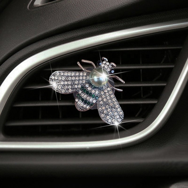 Bling pearl Bee Car Diffusers Fragrant Air Fresheners with Alloy Vent Clips
