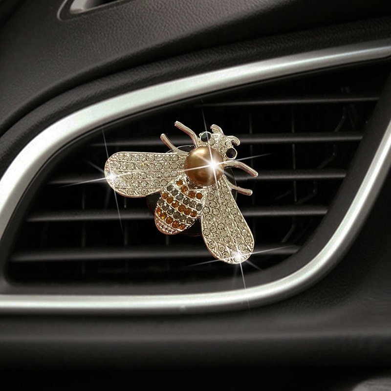 Bling pearl Bee Car Diffusers Fragrant Air Fresheners with Alloy Vent Clips