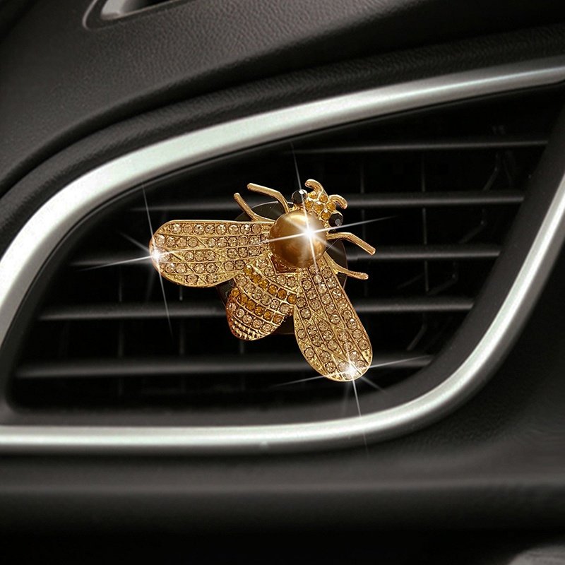 Bling pearl Bee Car Diffusers Fragrant Air Fresheners with Alloy Vent Clips