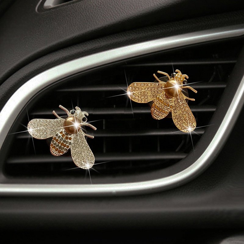 Bling pearl Bee Car Diffusers Fragrant Air Fresheners with Alloy Vent Clips