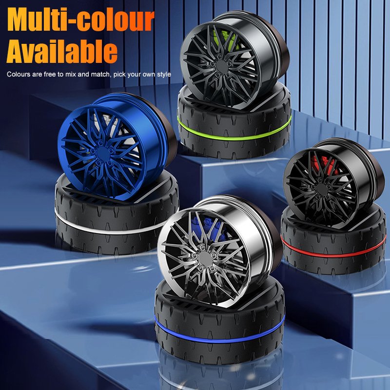 Car Aromatherapy Solar Powered Flying Wheel Hub Fragrance Ornaments Air Freshener To Remove Odor Car Perfume Interior Accessorie