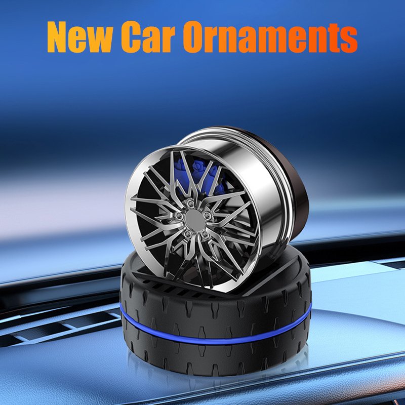 Car Aromatherapy Solar Powered Flying Wheel Hub Fragrance Ornaments Air Freshener To Remove Odor Car Perfume Interior Accessorie