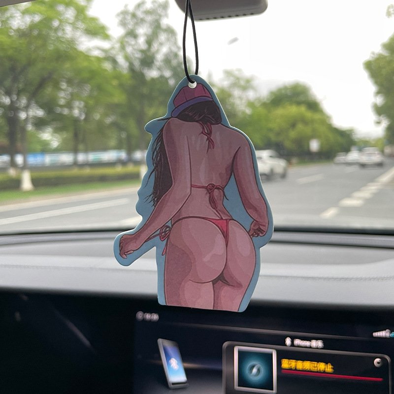 High Quality Manufacturer Custom Print Hanging Mirror Air Freshener Novelty Cotton Paper For Car Logo