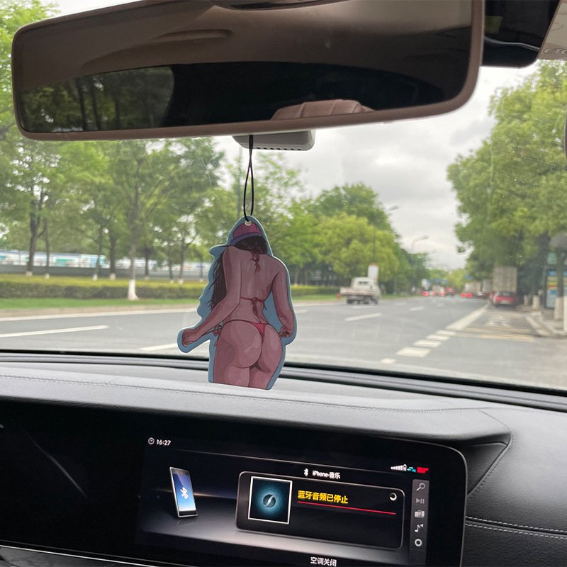 High Quality Manufacturer Custom Print Hanging Mirror Air Freshener Novelty Cotton Paper For Car Logo