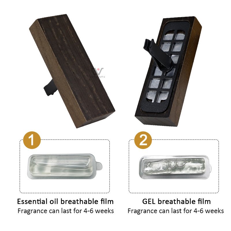 Custom Car Air Freshener Wood Block Car Air Freshener Wooden Car Scent Essential Oil Diffuser