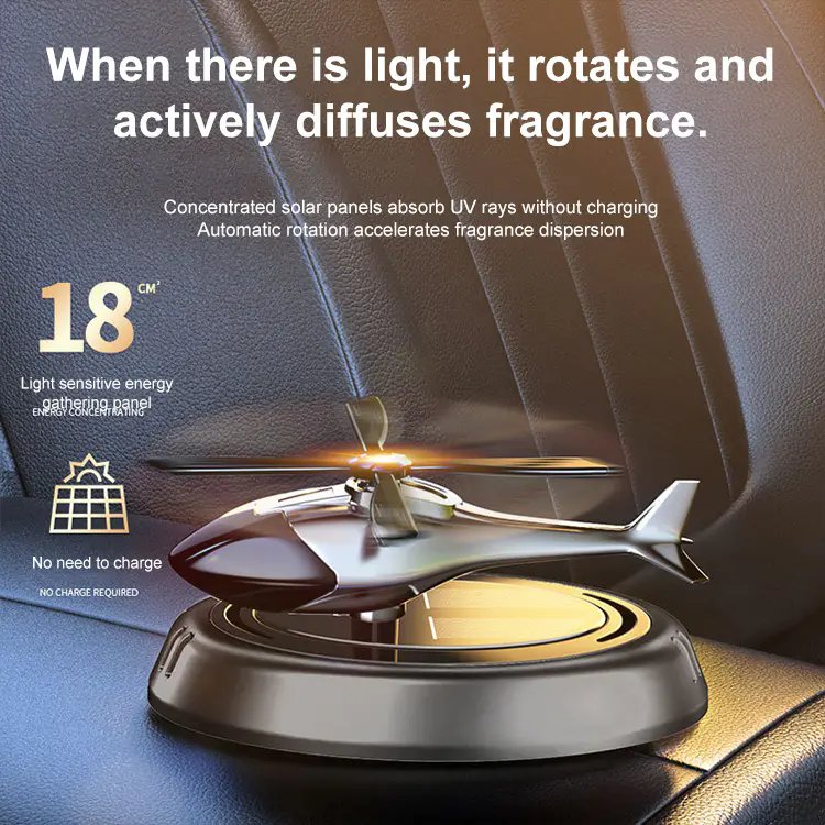 Rotation perfume diffuser scents for car automatic fragrance dispersion car solar aroma sprayer ornament