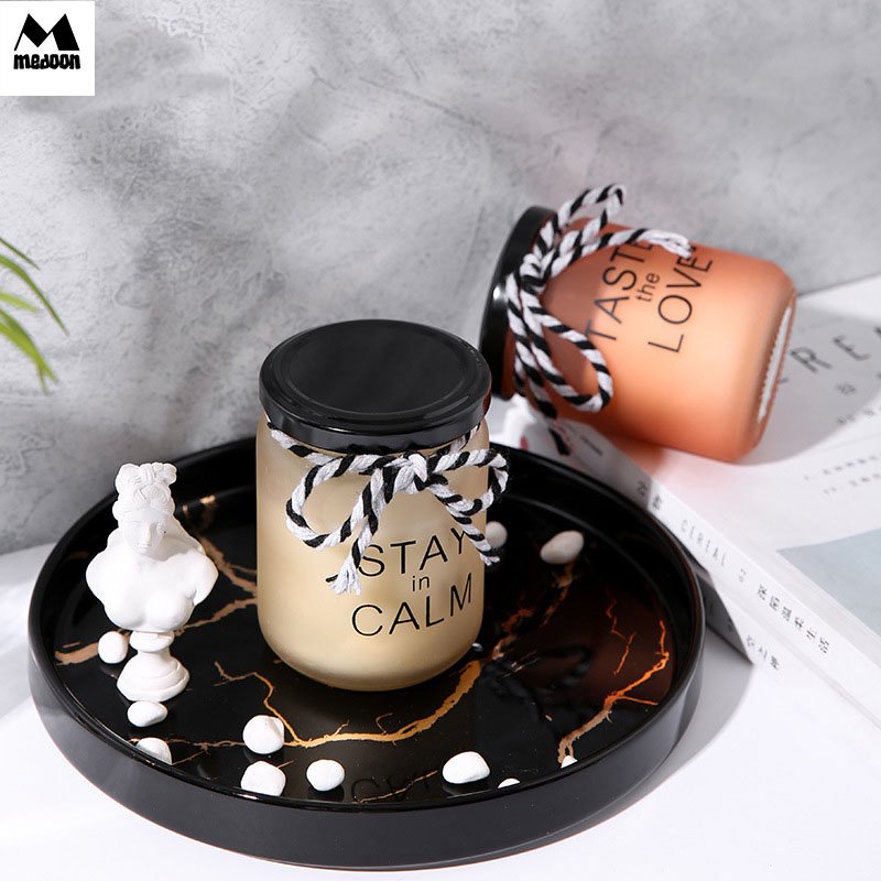 Aromatherapy Candle Plant Wax Small Tea Leaf Jar Living Room Bedroom Decoration Hotel Gift Glass Cup