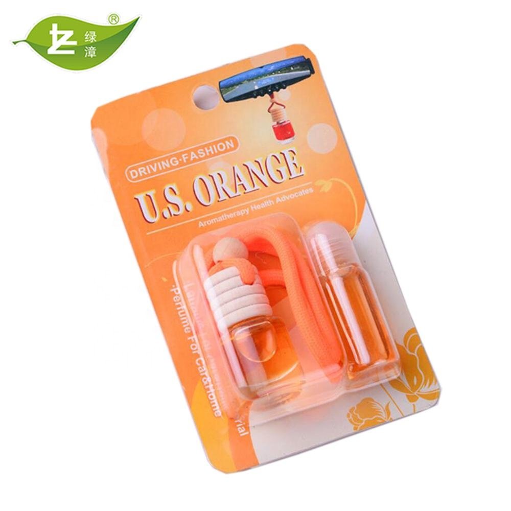 Manufacturer low price latest Popular Glass Bottle car Perfume liquid Car Air Freshener with hanger