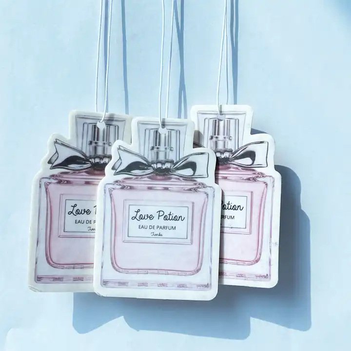 Factory Make Your Own Logo Car Air Freshener Custom Paper Perfume Bottle Shape Fragrance Car Perfume Card Scented Paper Card