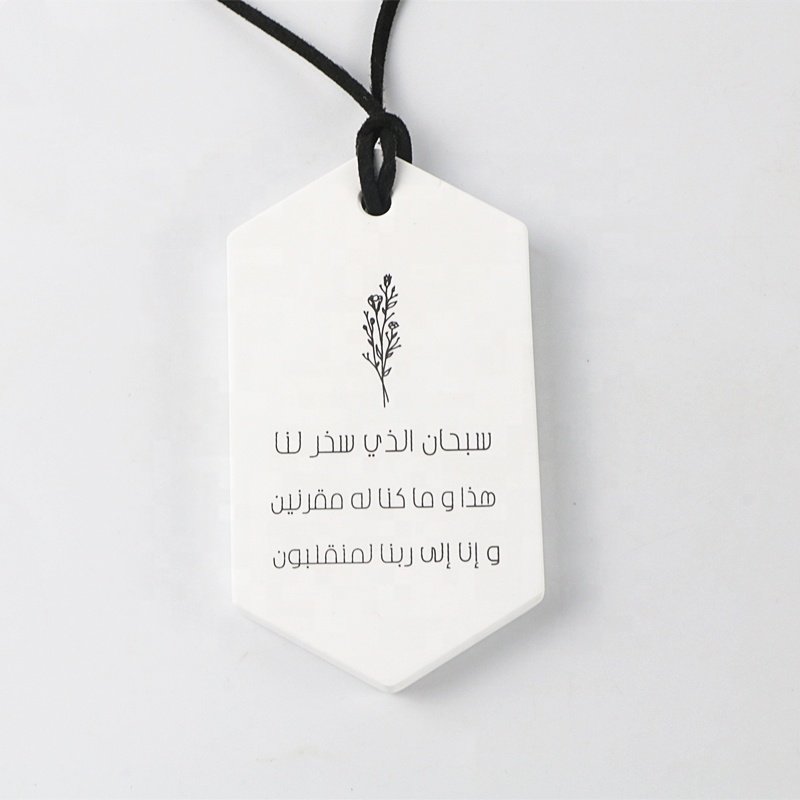 Wholesale Stocked Printed Hanging Car Wardrobe Air Freshener Scented Ceramic Porcelain Aroma Flower Fragrance Oil Diffuser