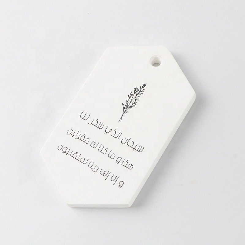 Wholesale Stocked Printed Hanging Car Wardrobe Air Freshener Scented Ceramic Porcelain Aroma Flower Fragrance Oil Diffuser