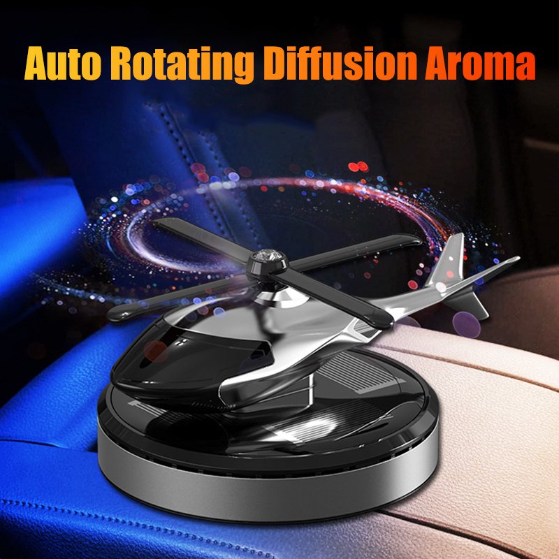Decoration solar rotating car aircraft Aromatherapy wholesale creative helicopter car Aromatherapy car perfume