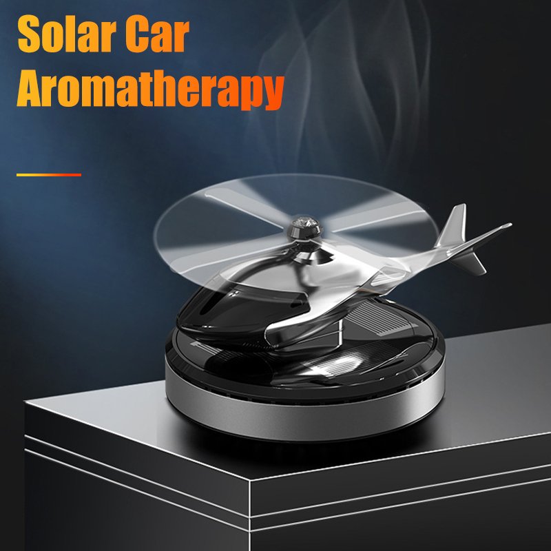 Decoration solar rotating car aircraft Aromatherapy wholesale creative helicopter car Aromatherapy car perfume