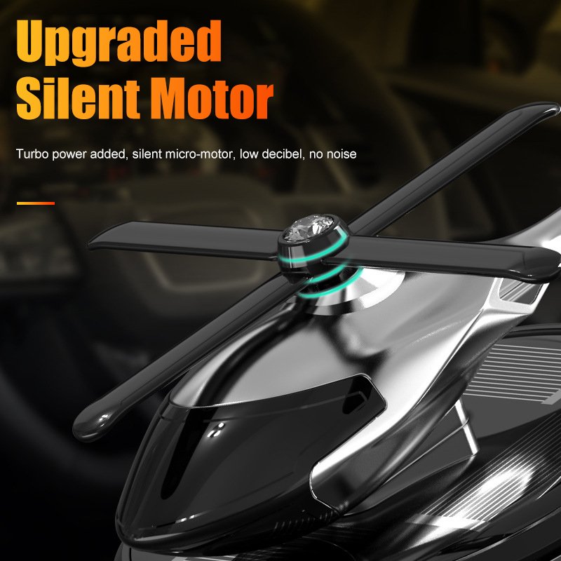 Decoration solar rotating car aircraft Aromatherapy wholesale creative helicopter car Aromatherapy car perfume