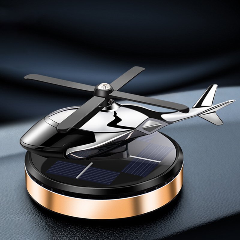 Decoration solar rotating car aircraft Aromatherapy wholesale creative helicopter car Aromatherapy car perfume