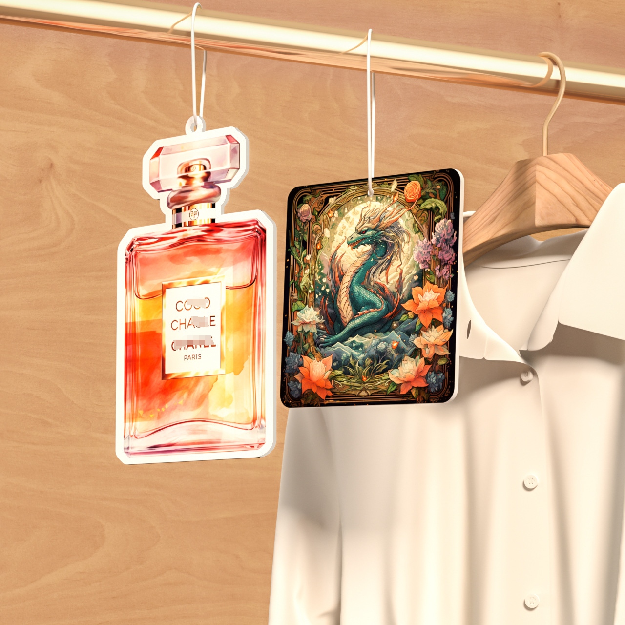 Best Selling Custom Brand Perfume Bottle Designs Long Lasting Smell Paper Car Air Freshener