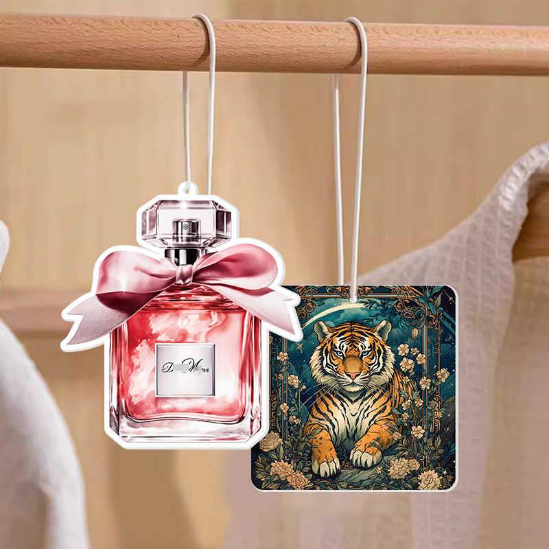 Best Selling Custom Brand Perfume Bottle Designs Long Lasting Smell Paper Car Air Freshener