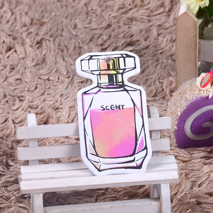 Best Selling Custom Brand Perfume Bottle Designs Long Lasting Smell Paper Car Air Freshener