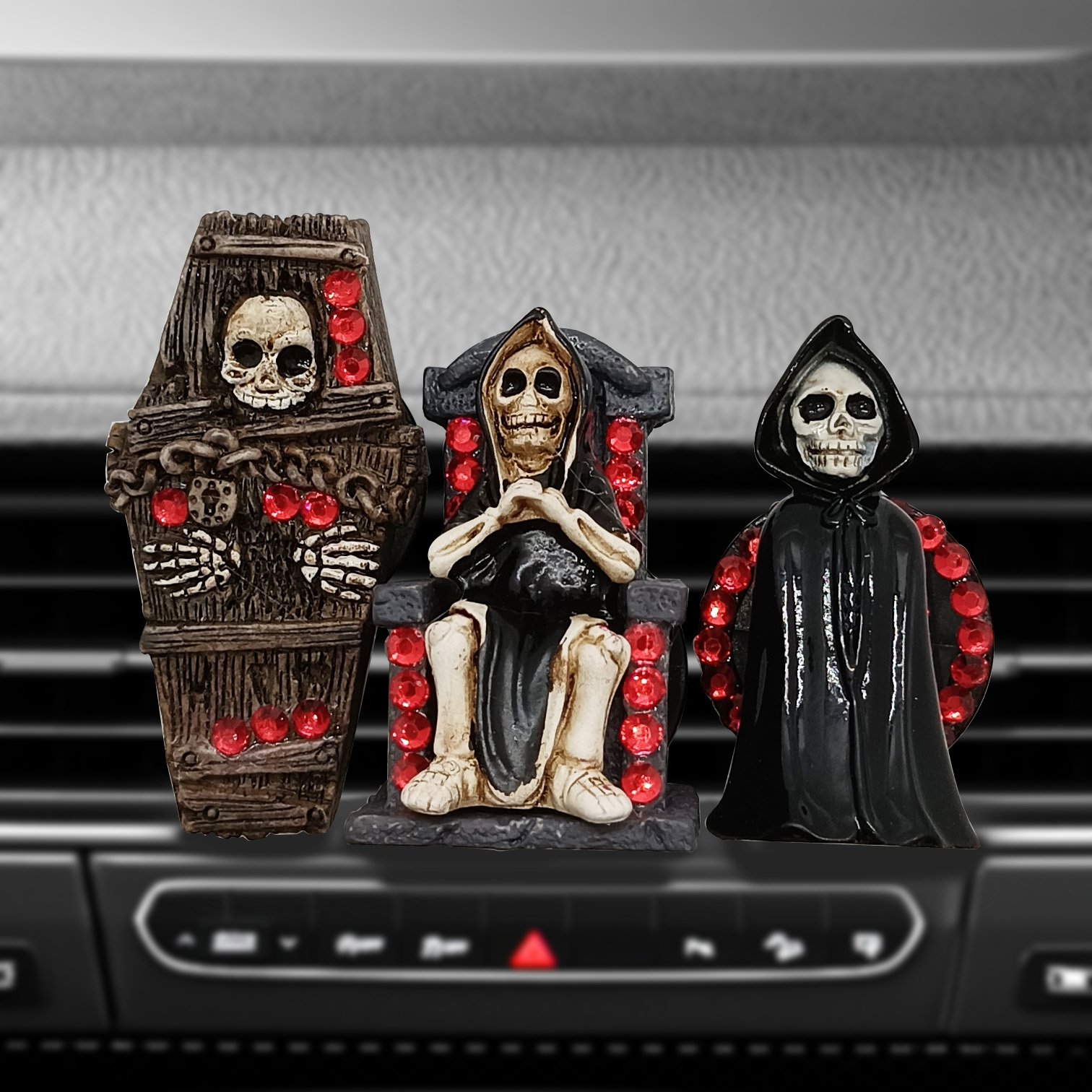 Creative resin ornaments skull car aromatherapy car air outlet gift car interior decoration new product