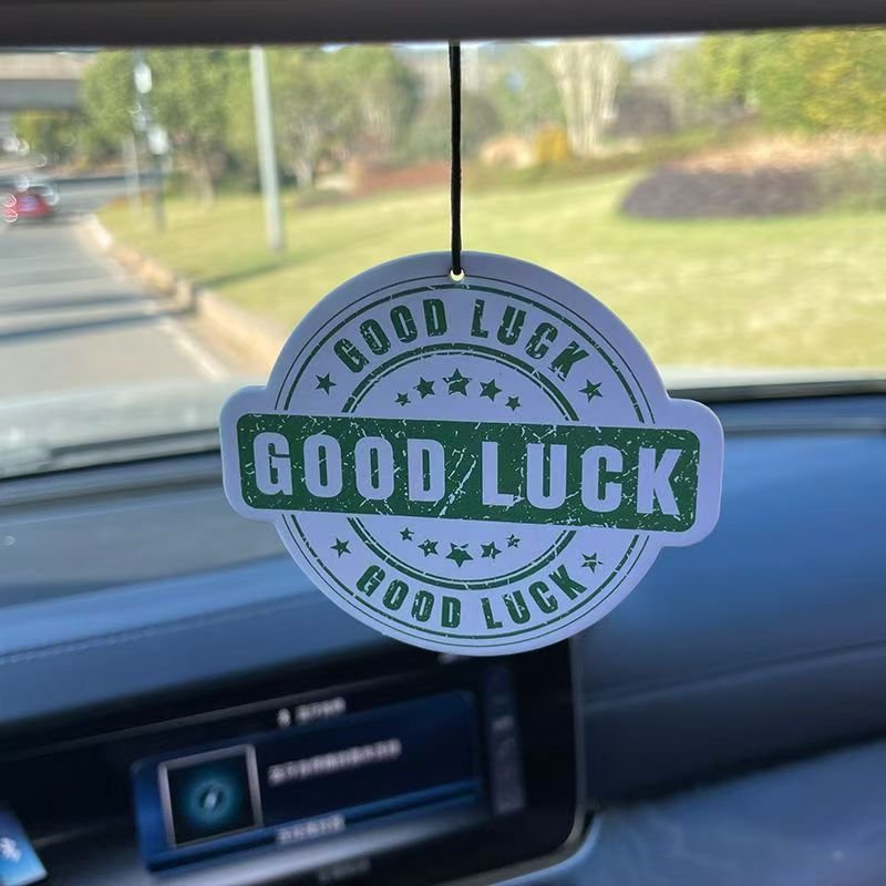 Custom selling good luck sign English letter car air freshener