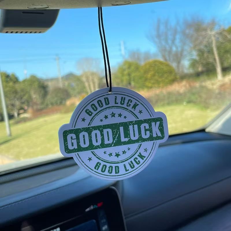 Custom selling good luck sign English letter car air freshener
