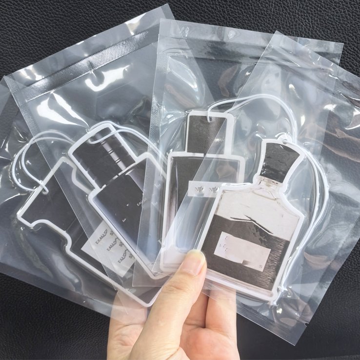 Hot selling different luxury perfume bottle shape paper air freshener clean air cmyk double side printing car air fresheners