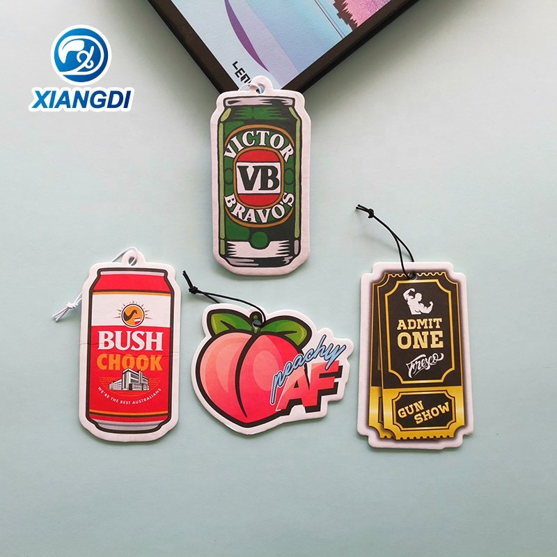 Custom Fashion Design Various Scents Printed With Customized Logo High Quality Manufacture Perfumed Hanging Car Air Freshener