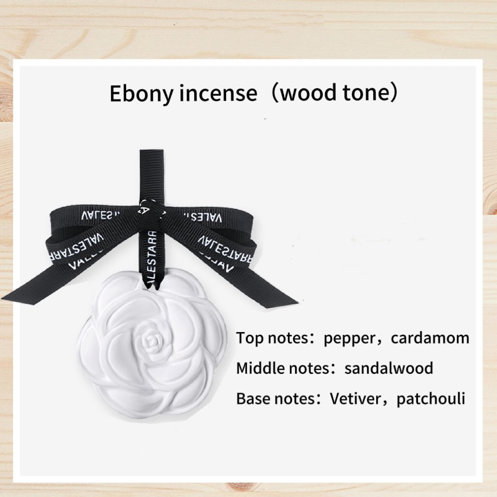 Spot supply camellia hanging ceramic aroma stone diffuser home car aromatherapy car air freshener