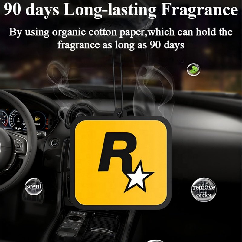 Luxury Personalized Custom logo Cotton Paper Car Hanging Air fragrance Freshener for Different Shapes Scents glass car perfume