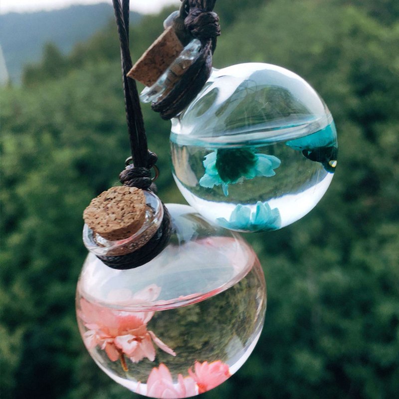 Reusable Empty Car Perfume Diffuse Hanging Glass Bottle Hanging Car Freshener