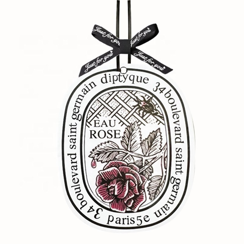 Custom Logo Car Air Freshener Perfume with Lily Jasmine Forest Fragrances Hanging Card Windshield & Wardrobe Placement Options