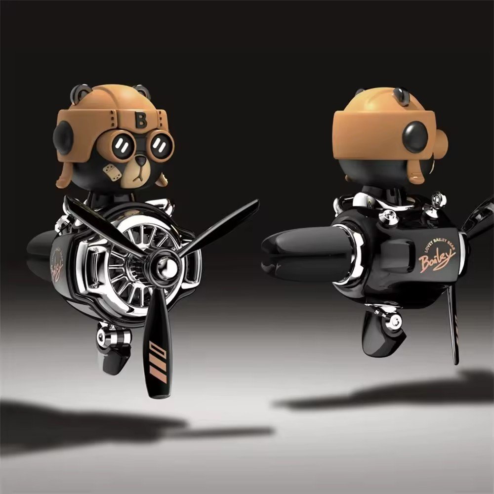 HOT Shaking Head Helicopter Car Air Vent Clip Interior Fan Skull Doll Skeleton Car Propeller Pilot Car Decoration Doll