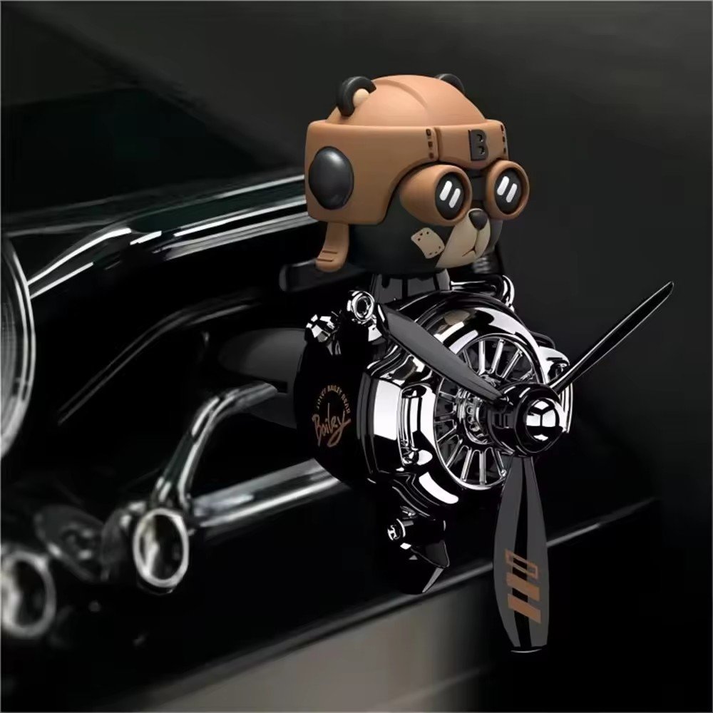 HOT Shaking Head Helicopter Car Air Vent Clip Interior Fan Skull Doll Skeleton Car Propeller Pilot Car Decoration Doll
