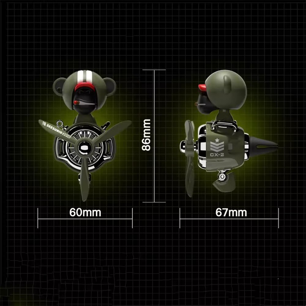 HOT Shaking Head Helicopter Car Air Vent Clip Interior Fan Skull Doll Skeleton Car Propeller Pilot Car Decoration Doll