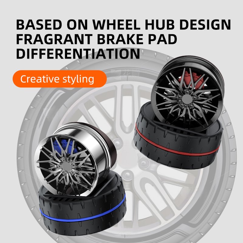 Car solar forged wheels model ornamentsair freshener logo used cars interior ornaments modern perfume bottle 2024