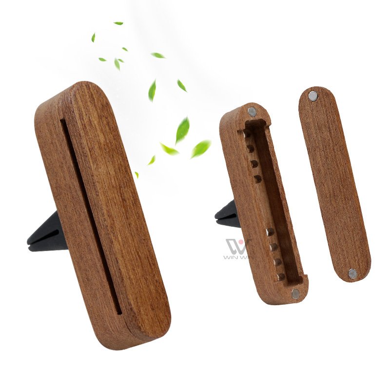 Handmade Wood Car Interior Decoration Perfume Aromatherapy Diffuser Car Air Freshener Vent Clip