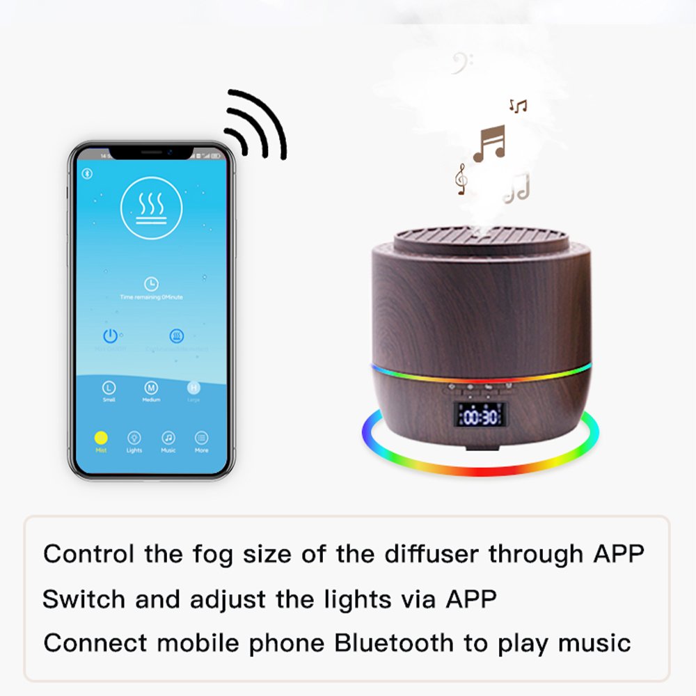 Wood air purifier wood diffuser car freshener aromatherapy diffuser mobile app control diffuser