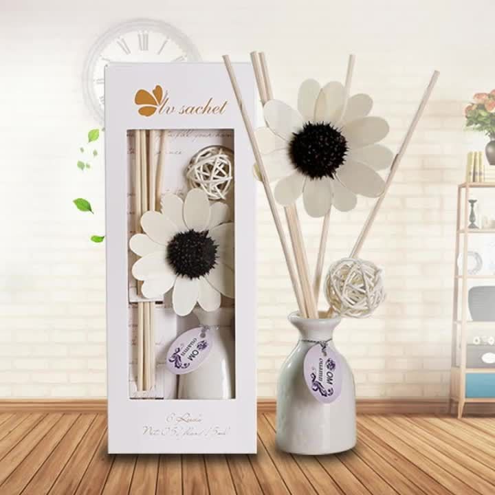 Factory Supply Custom Oil Fragrance Private Rattan Label Essential Oil Bottle Room Spray Ceramic Bottle Reed Diffuser