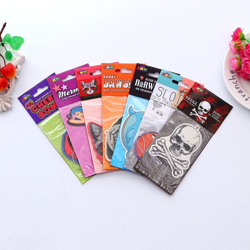 Unique Customizable Multiple Packaging Options aroma hanging car air freshener with back card