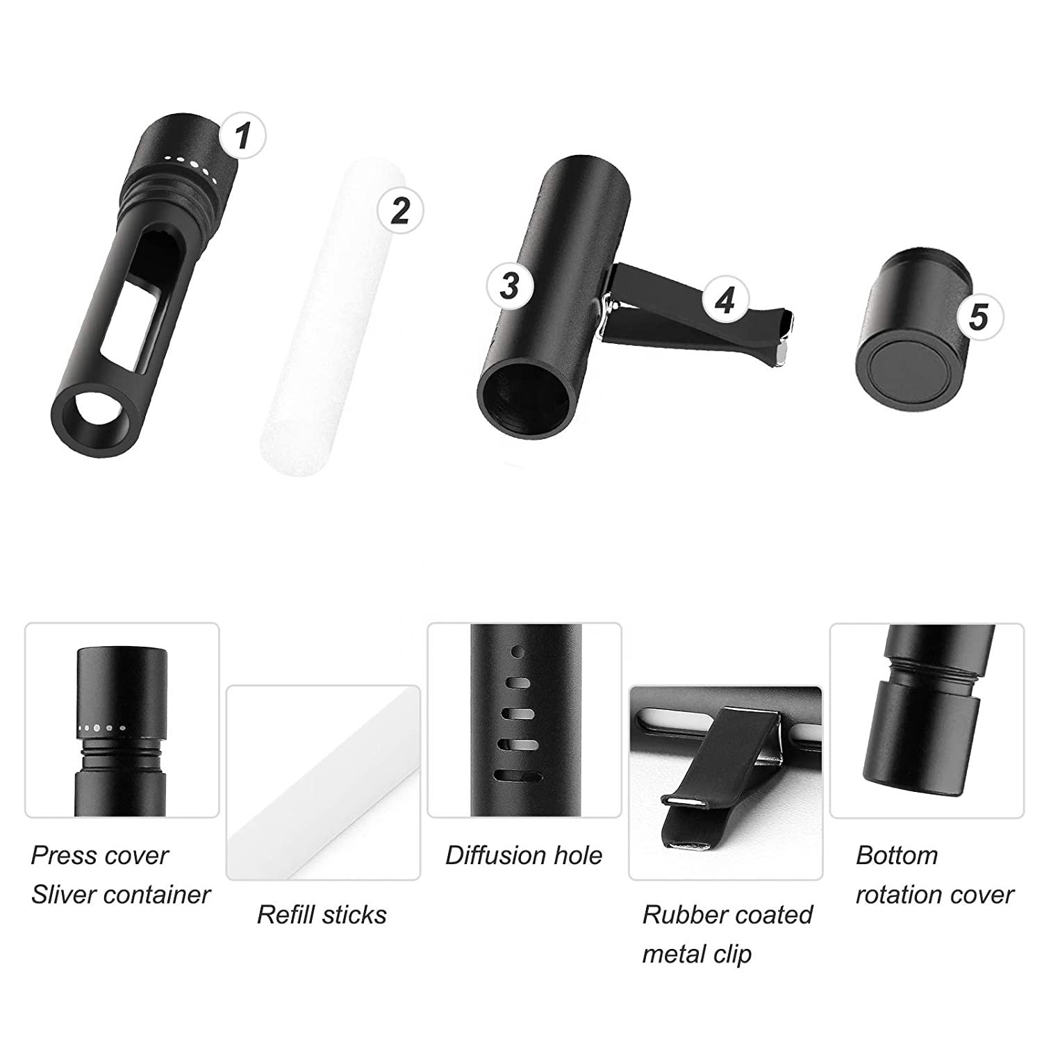High quality long lasting scent customized car vent air freshener diffuser clip car perfume for auto or home