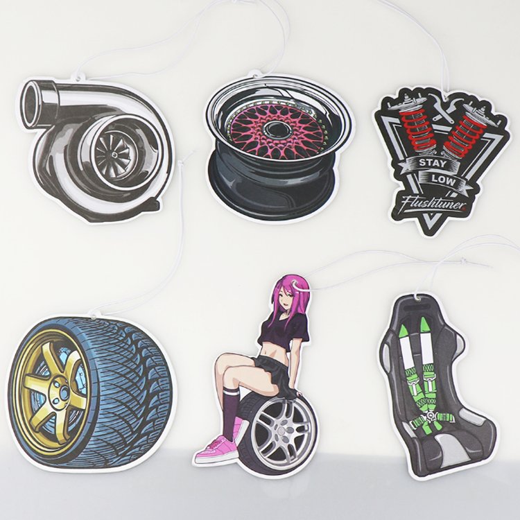 No minimum custom logo wholesale paper car air fresheners with different smells