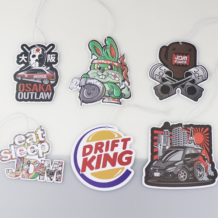 No minimum custom logo wholesale paper car air fresheners with different smells