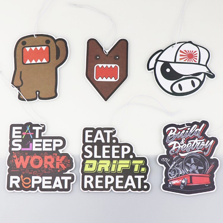 No minimum custom logo wholesale paper car air fresheners with different smells
